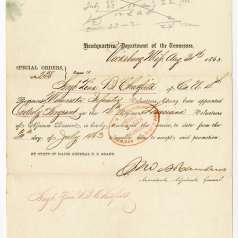 Special Order No. 238 issued by Gen. Ulysses S. Grant appointing a sergeant in Louisiana Volunteers of African Descent