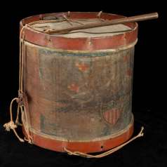Civil War drum and drumstick 
