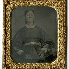 Tintype of Jane McKinney in mourning dress