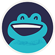 Cartoon illustration of a frog